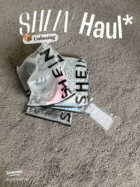 SHEIN haul unboxing with branded poly bags